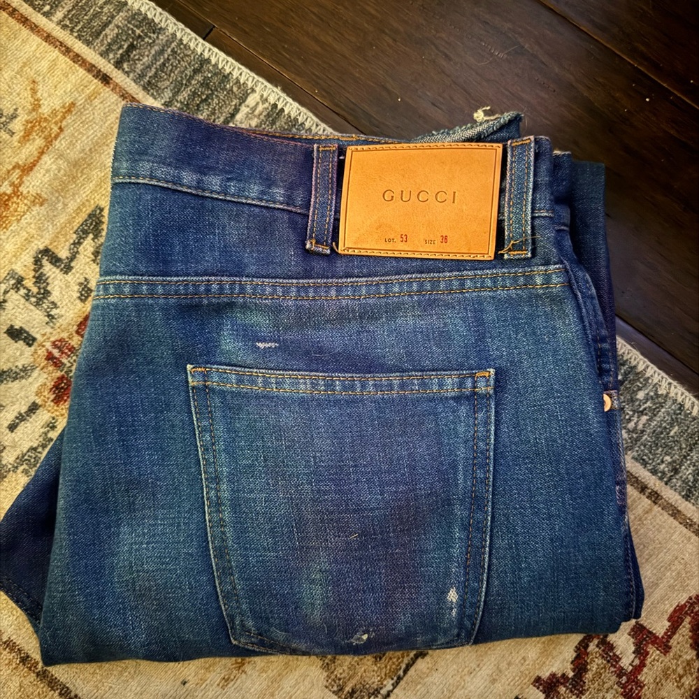 Gucci Blue Jeans Classic Indigo / Tie Dye Wash